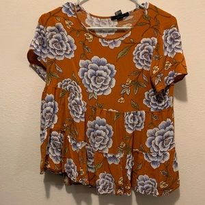 Forever 21 orange floral top